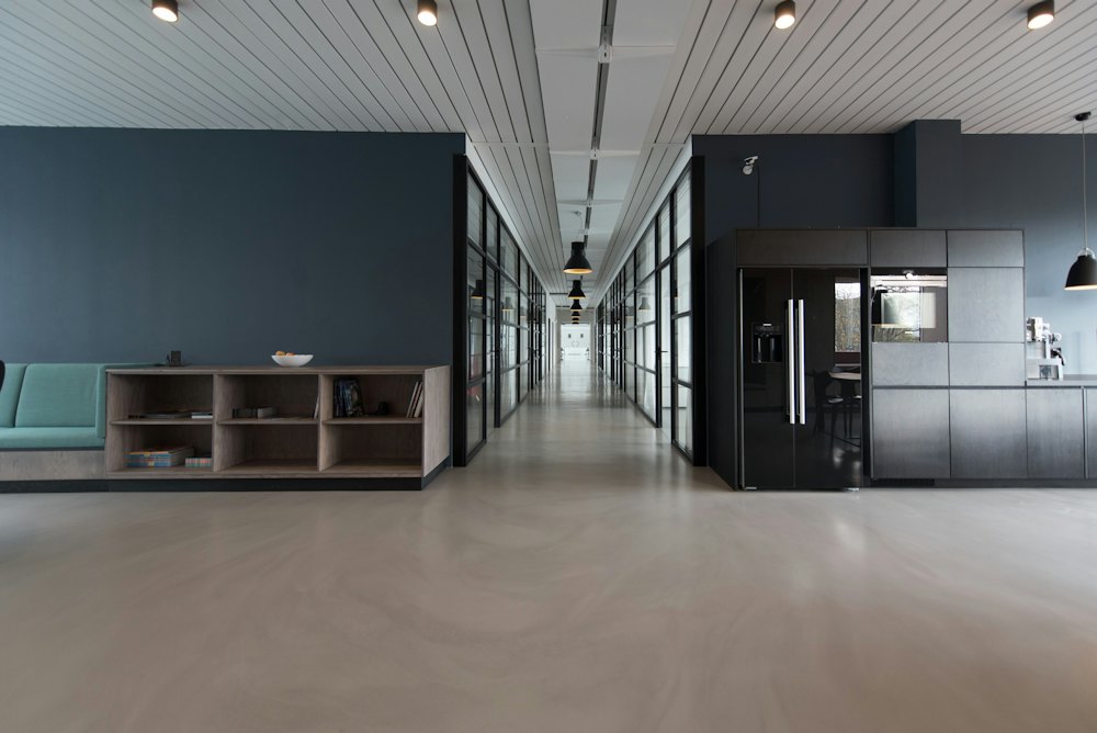 Modern office interior with clean painted walls
